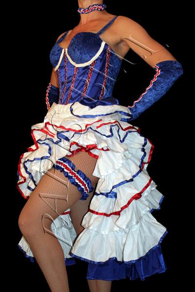 Robe french cancan bleu blanc rouge