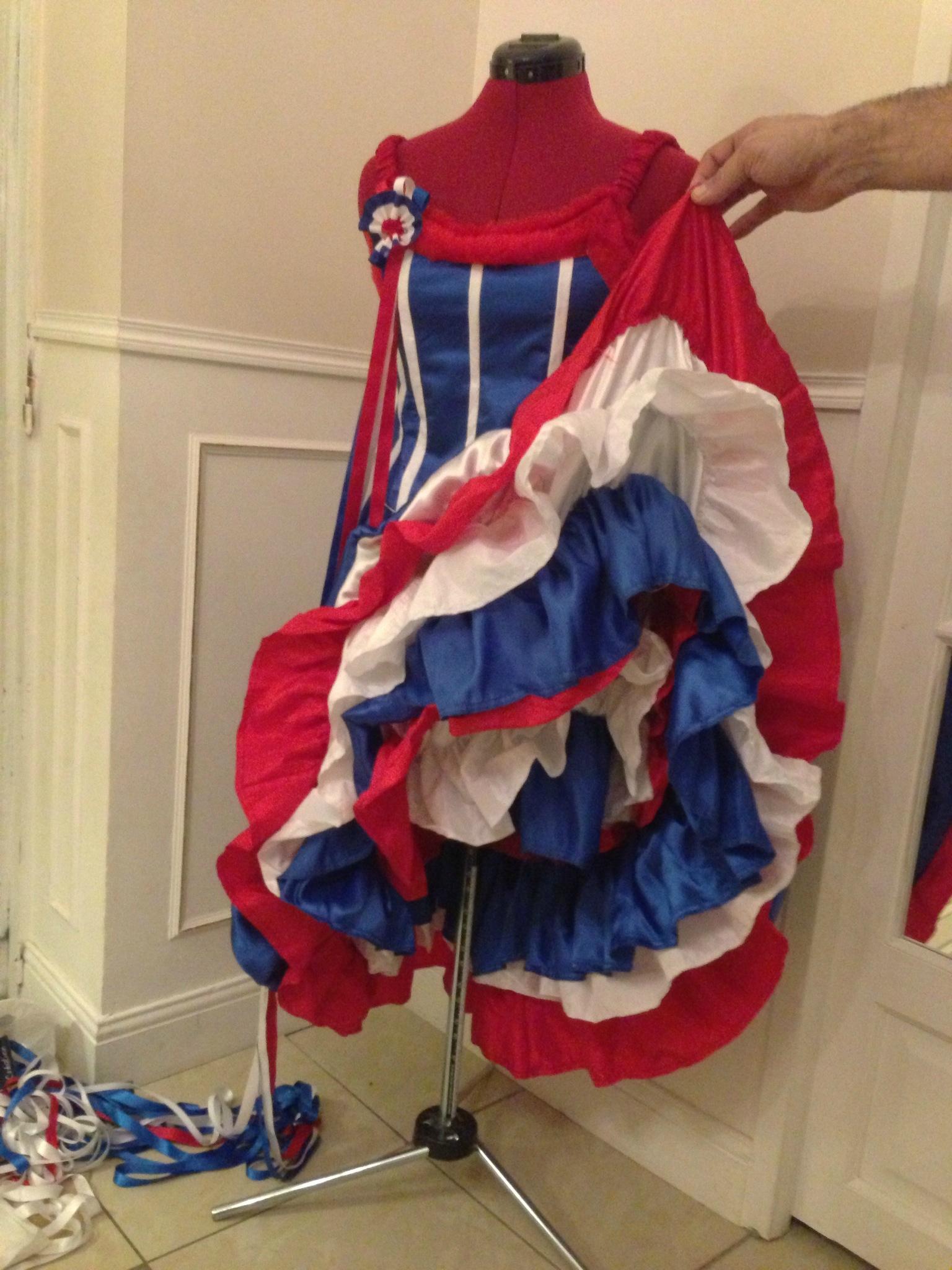 Robe french cancan bleu blanc rouge