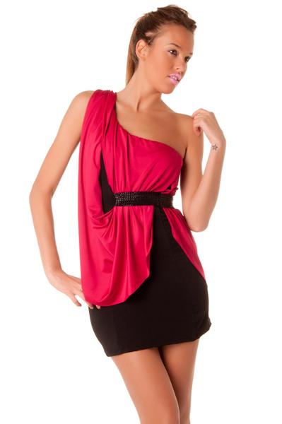 Robe fushia et noir