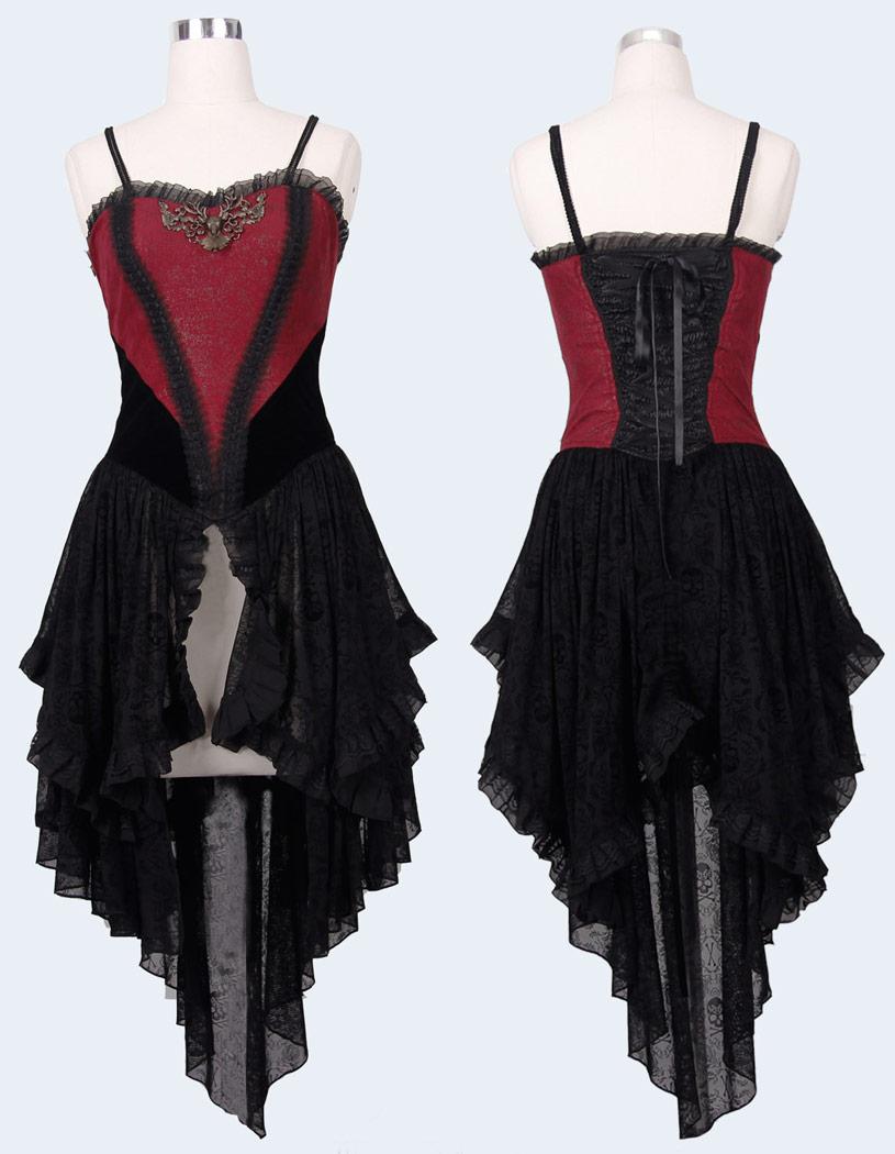 Robe gothique rouge et noir