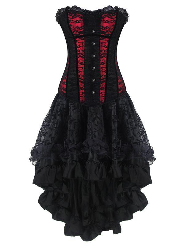 Robe gothique rouge et noir