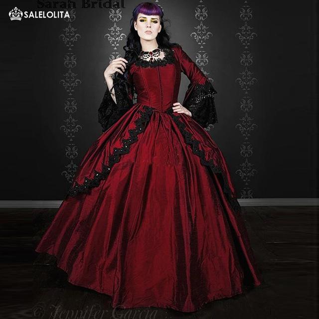 Robe gothique victorienne rouge