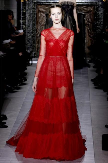 Robe haute couture rouge