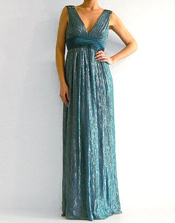 Robe longue bleu canard