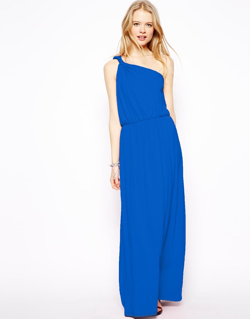 Robe longue bleu electrique