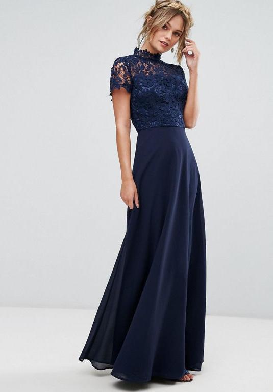 Robe longue bleu marine mariage