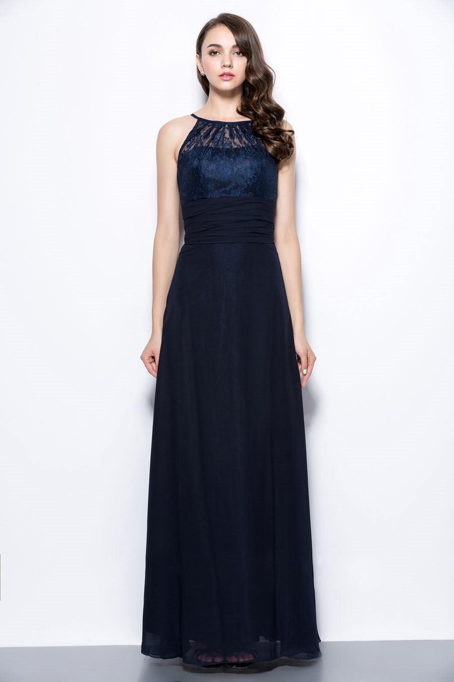 Robe longue bleu marine mariage