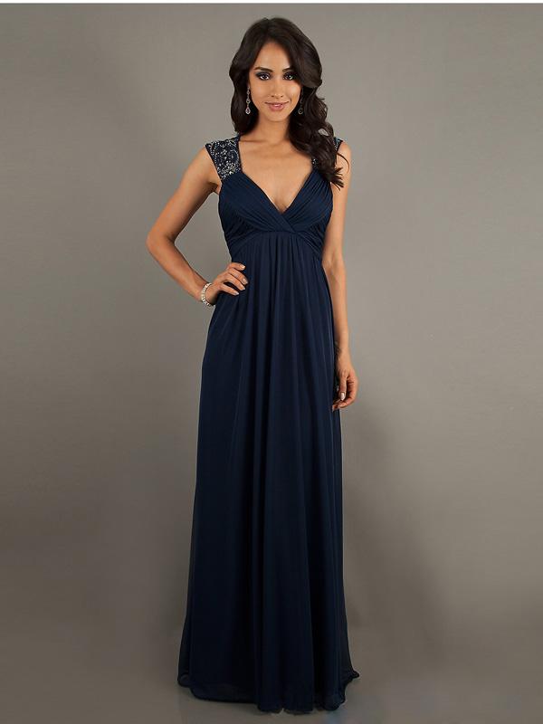 Robe longue bleu marine pas cher