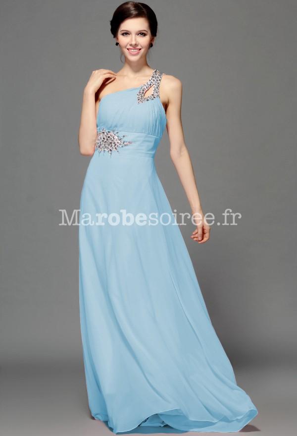 Robe longue bleu pastel