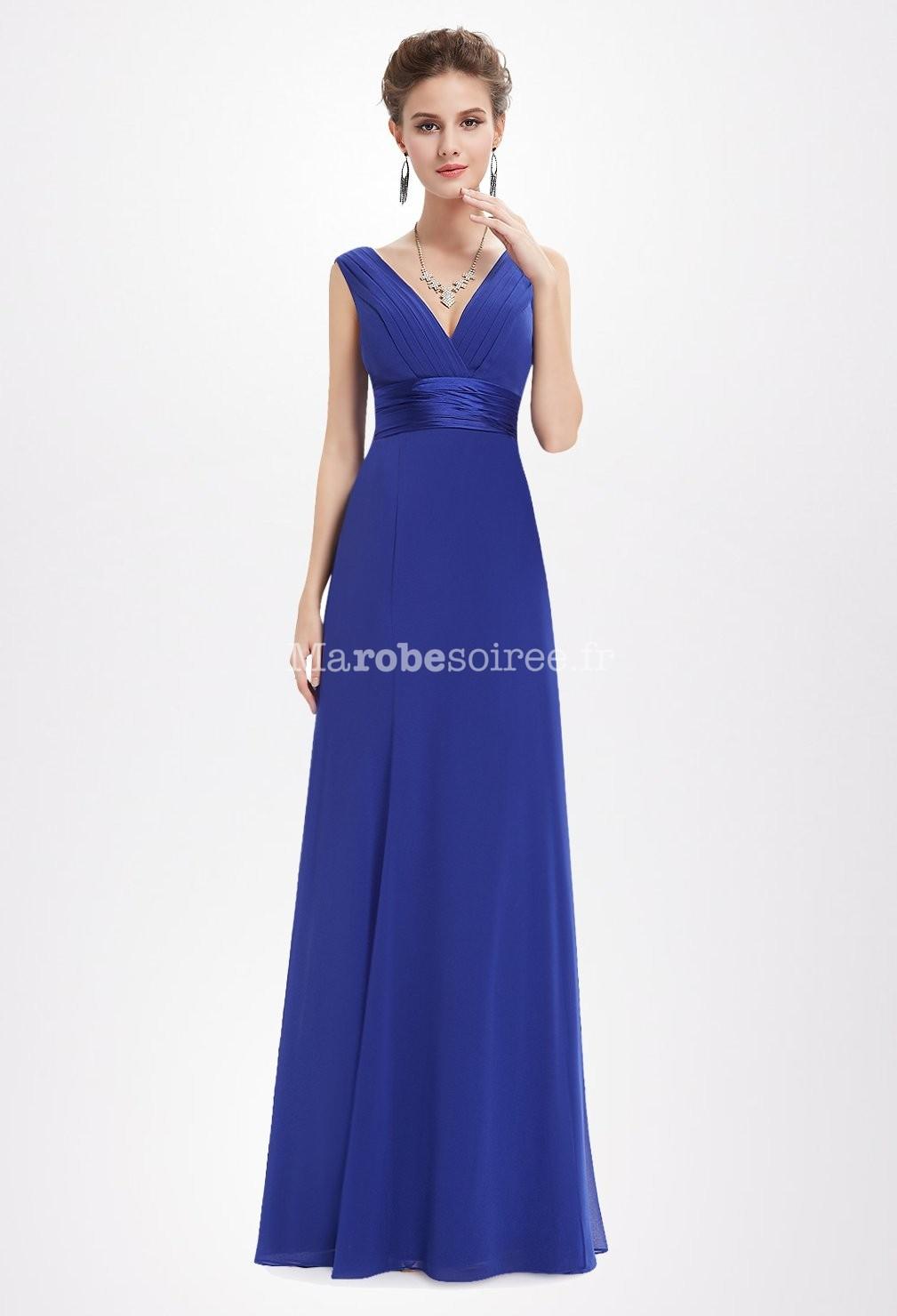 Robe longue bleu roi