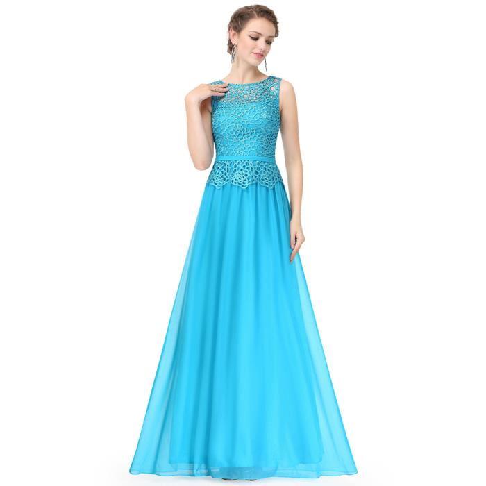 Robe longue bleu turquoise