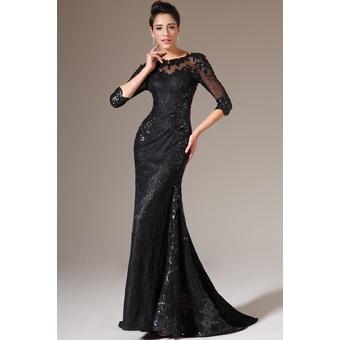 Robe longue dentelle noir