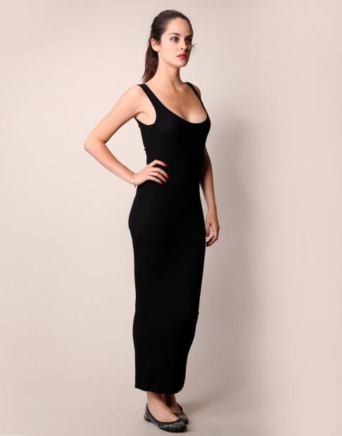 Robe longue moulante noir