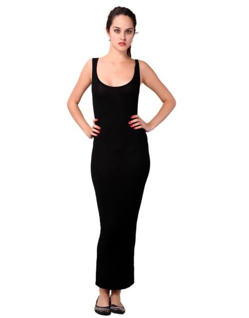 Robe longue moulante noir