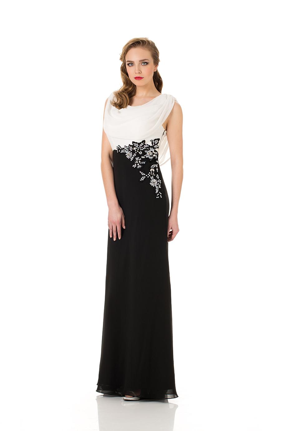 Robe longue noir et blanche