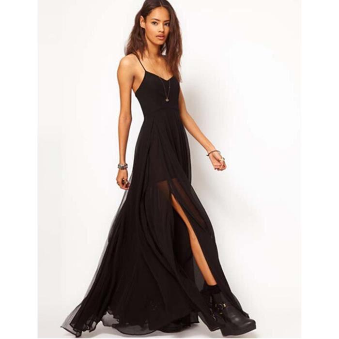 Robe longue noir femme