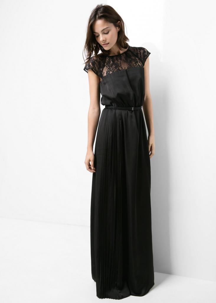 Robe longue noir mango