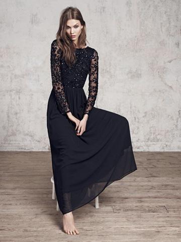 Robe longue noir mango