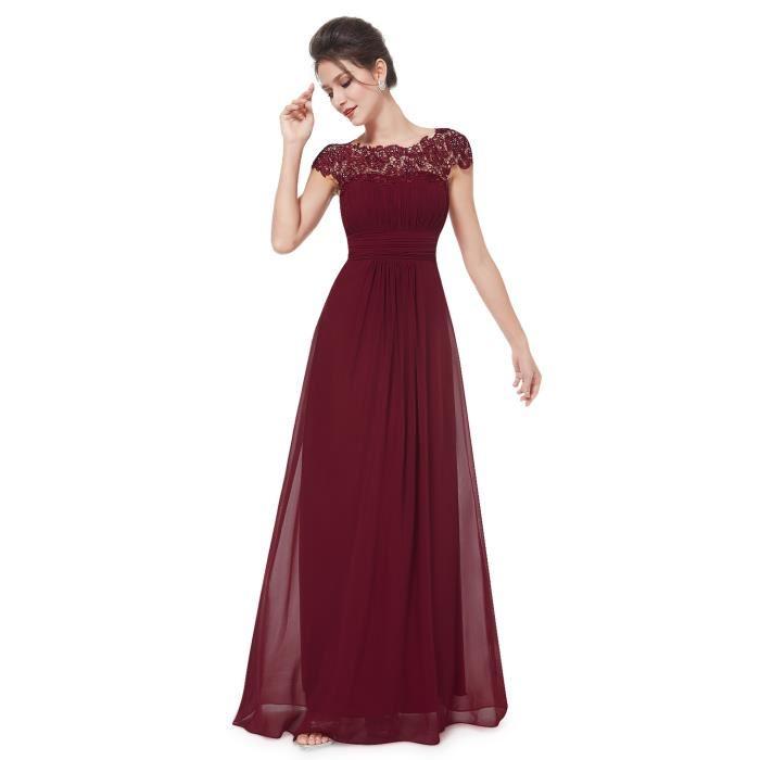 Robe longue rouge bordeaux