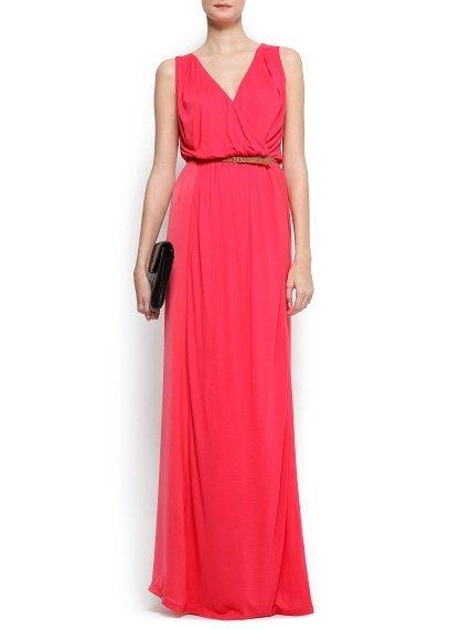 Robe longue rouge mango