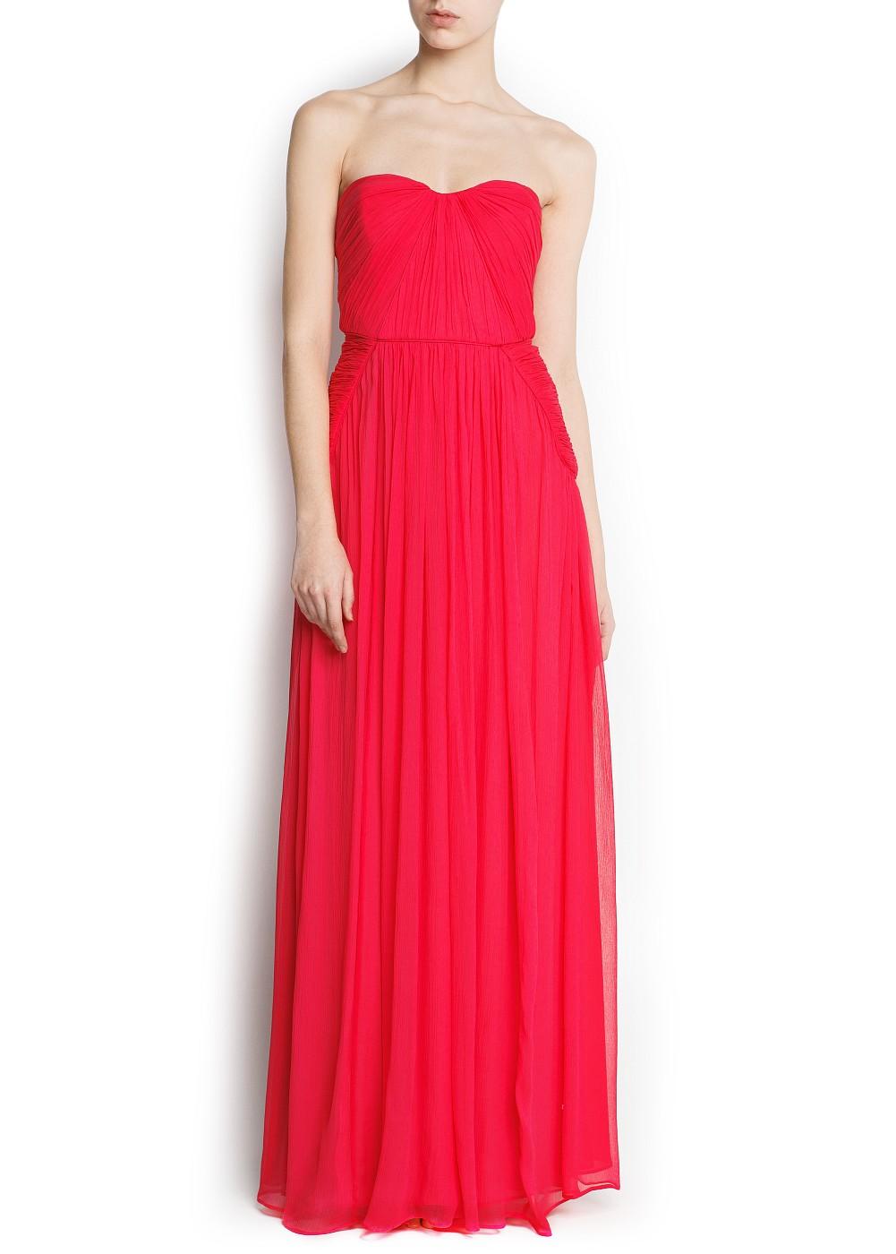 Robe longue rouge mango