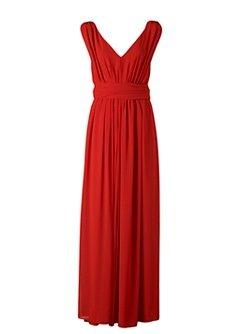 Robe longue rouge mango