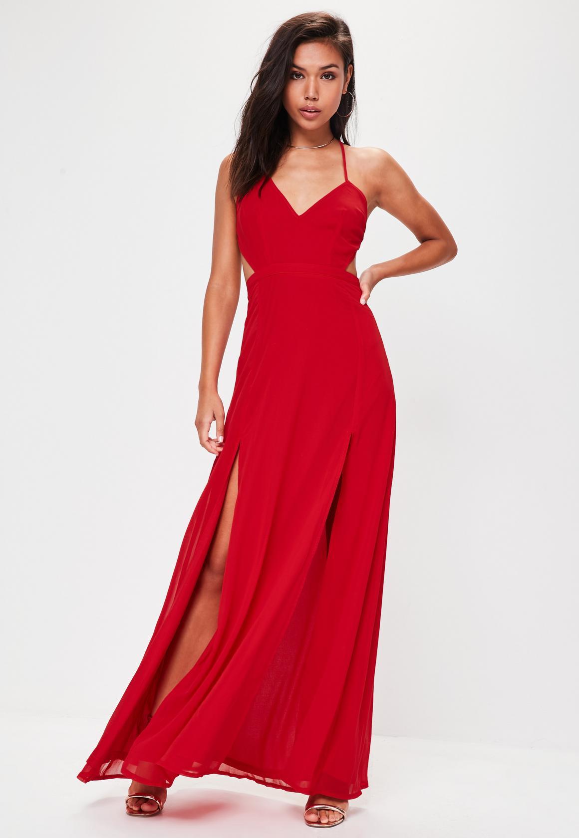 Robe longue rouge