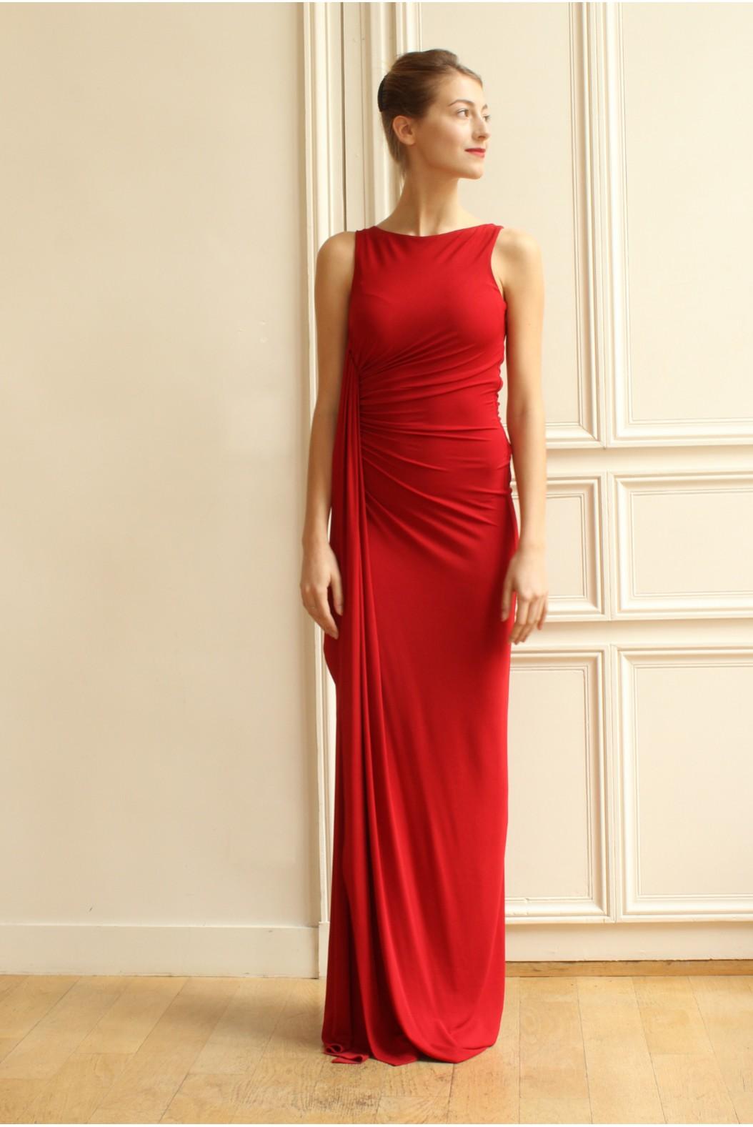 Robe longue rouge