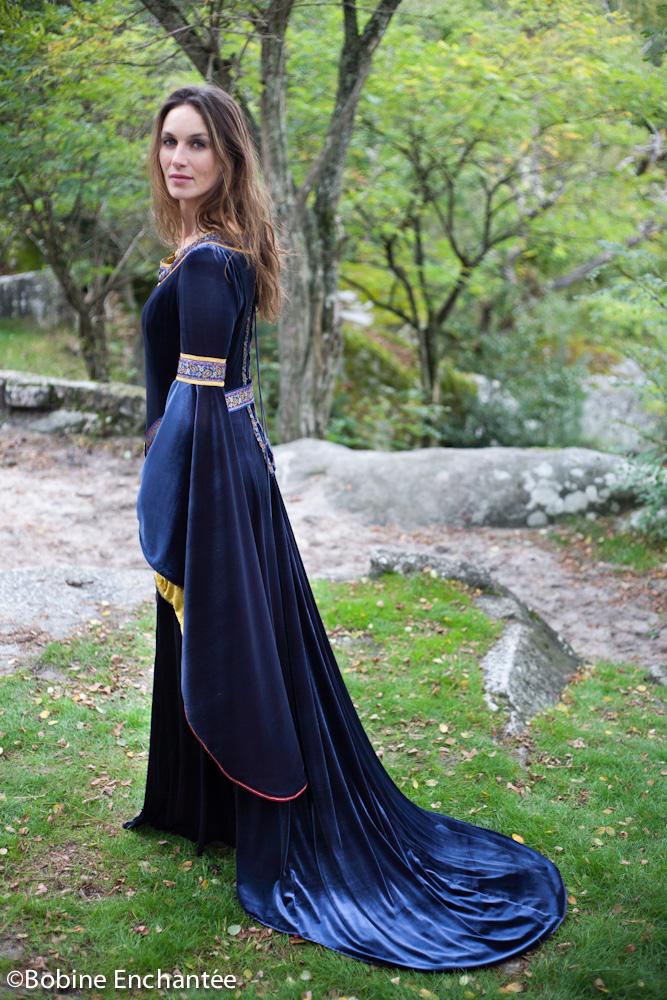 Robe médiévale princesse bleu