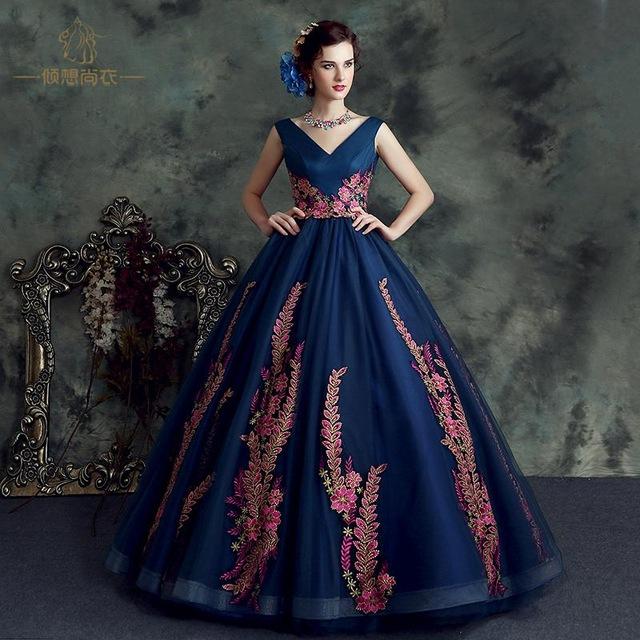 Robe médiévale princesse bleu