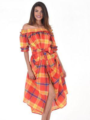 Robe madras femme