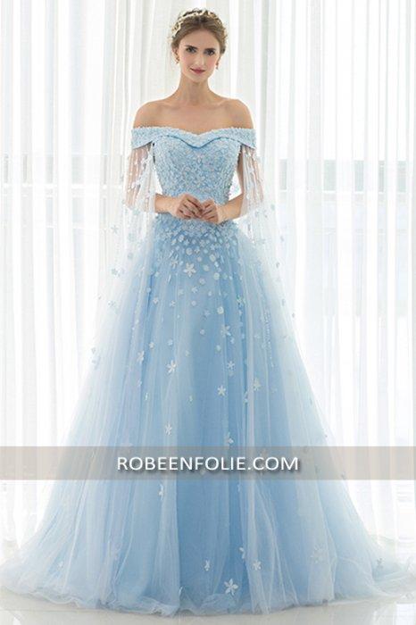 Robe mariage bleu ciel