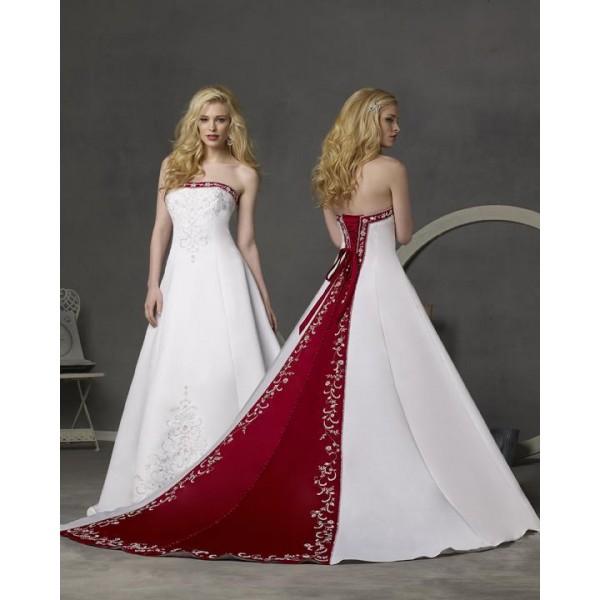 Robe mariage rouge et blanc