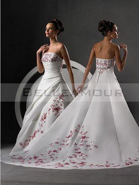 Robe mariage rouge et blanche