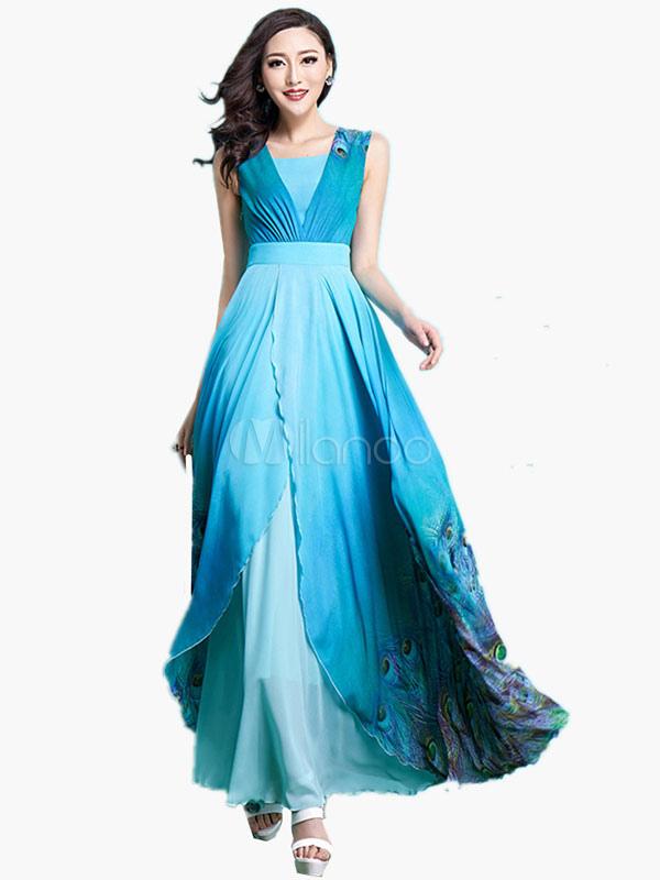 Robe maxi bleu