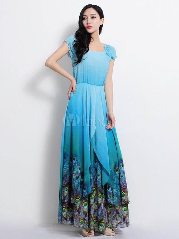 Robe maxi bleu