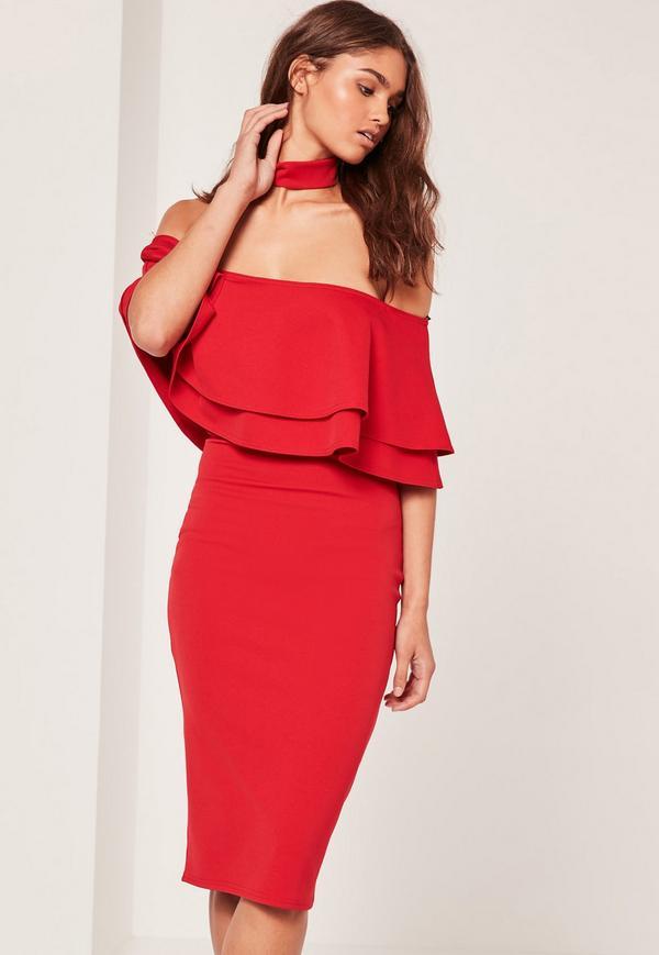 Robe midi rouge