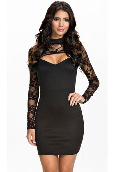 Robe moulante noir courte