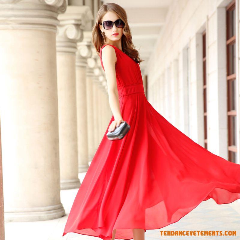 Robe mousseline rouge