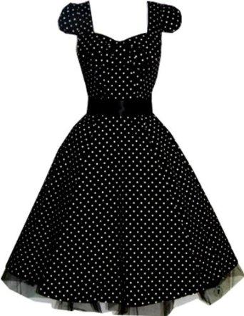 Robe noir à pois blanc