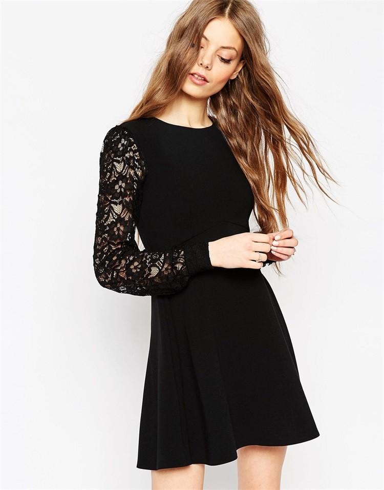 Robe noir courte dentelle