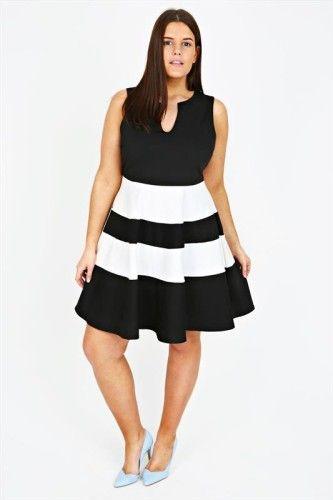 Robe noir et blanc grande taille