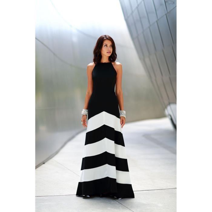 Robe noir et blanc longue