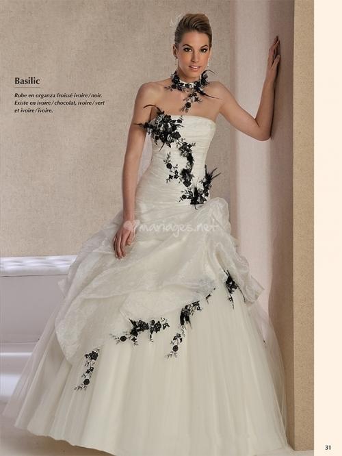 Robe noir et blanc mariage