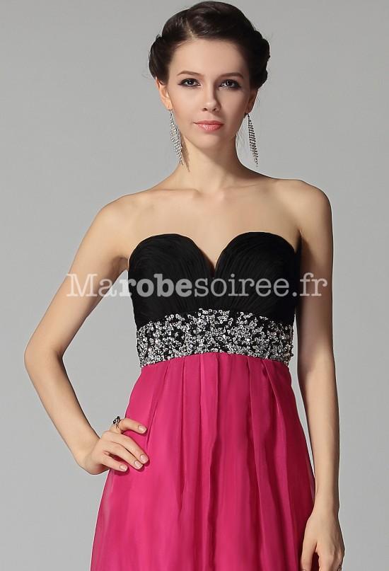 Robe noir et rose fushia