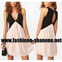 Robe noir et rose pale