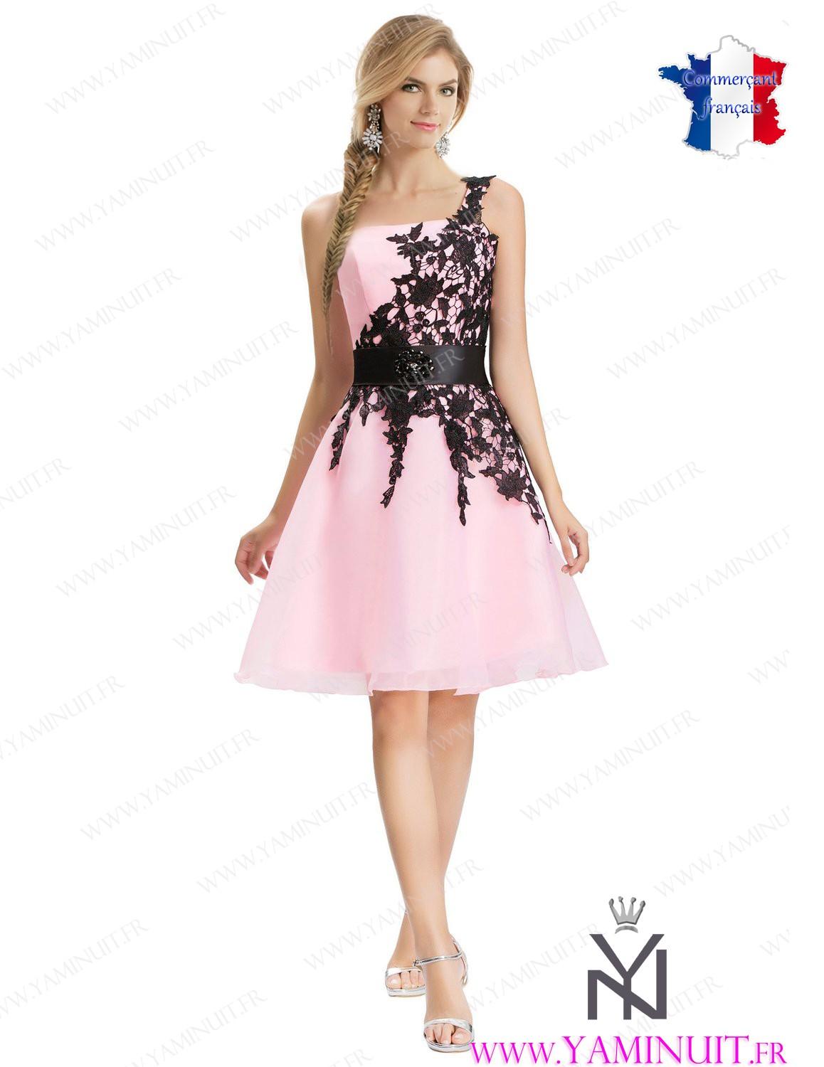 Robe noir et rose pale