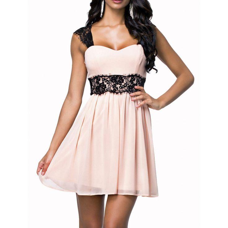 Robe noir et rose pale