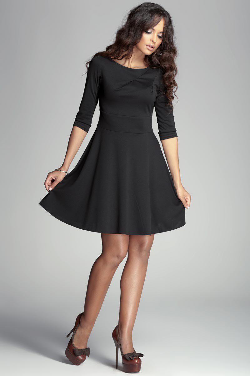 Robe noir manche 3/4