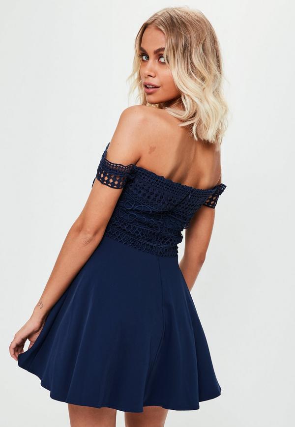 Robe patineuse bleu marine